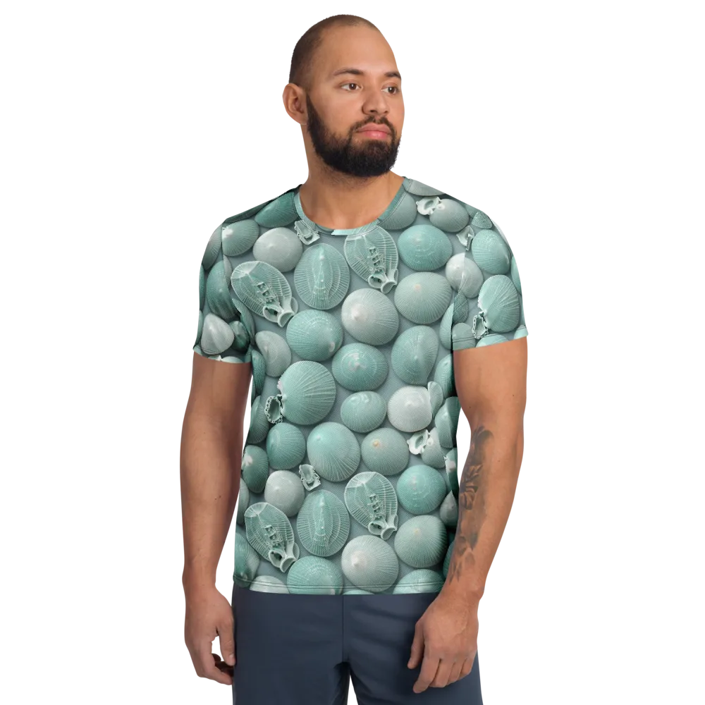 Minted Seashells on Men's Athletic T-Shirt — Front