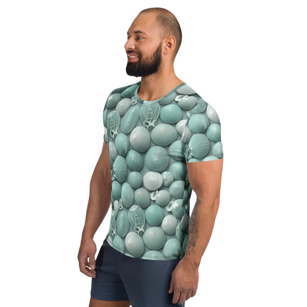 Minted Seashells on Men's Athletic T-Shirt — Left