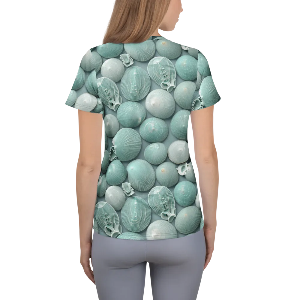 Minted Seashells on Women's Athletic T-Shirt — Back