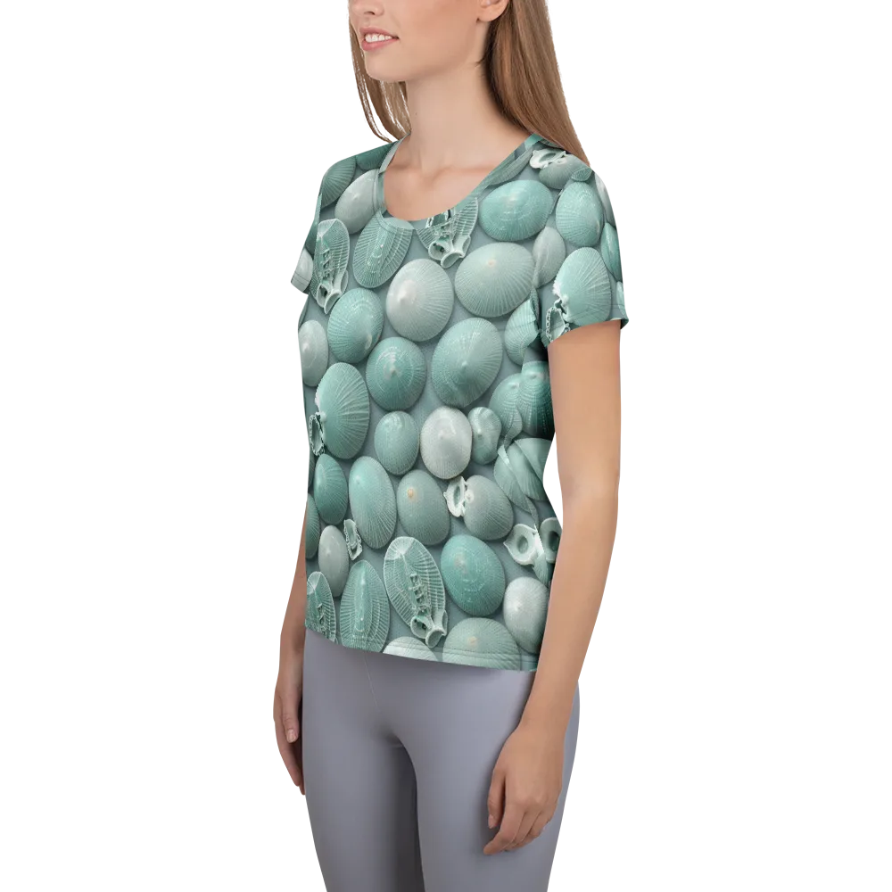 Minted Seashells on Women's Athletic T-Shirt — Left