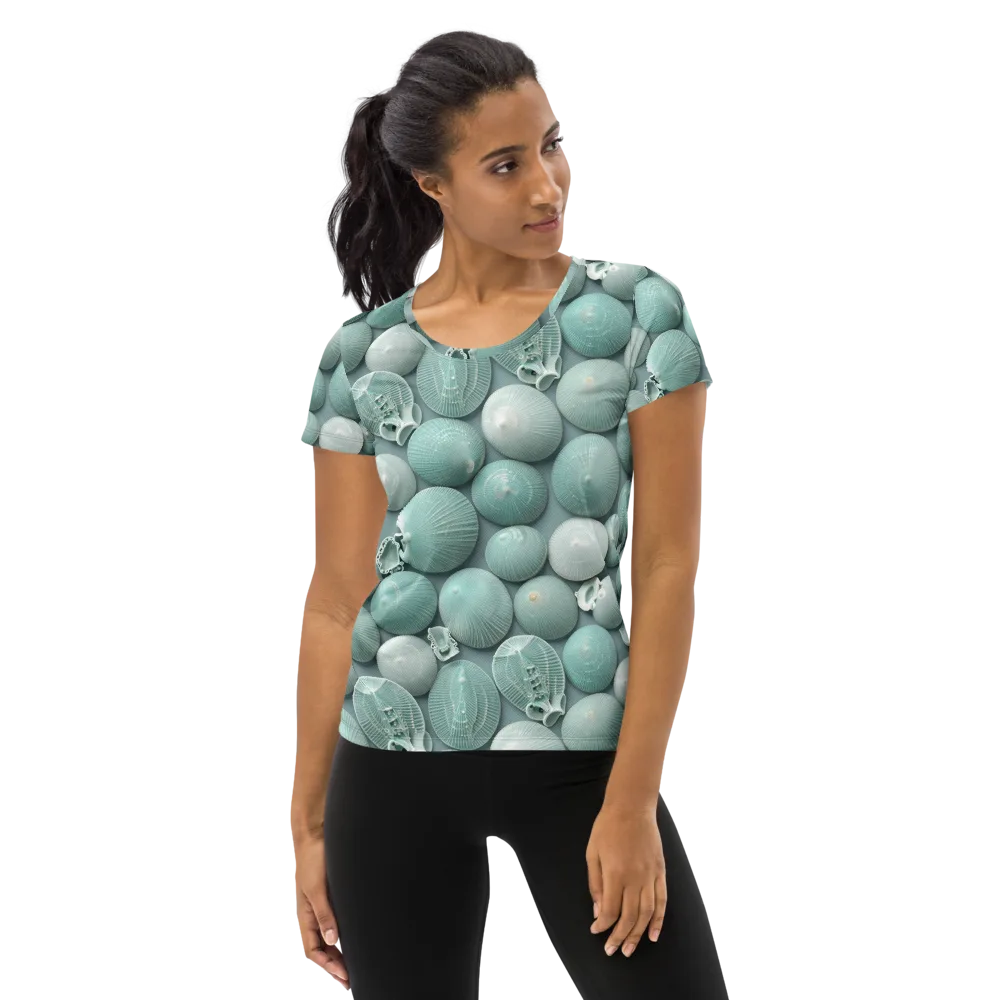 Minted Seashells on Women's Athletic T-Shirt — Front