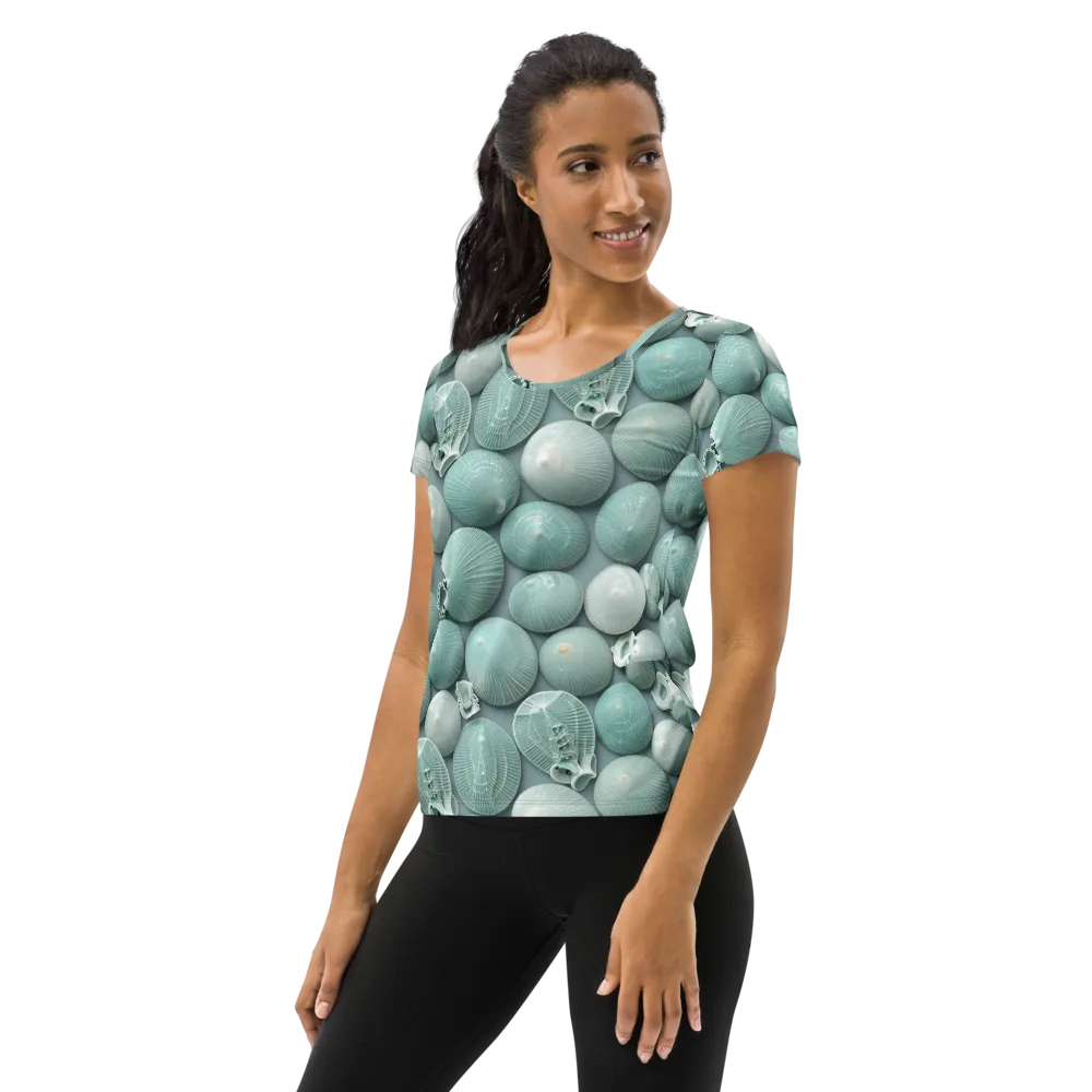 Minted Seashells on Women's Athletic T-Shirt — Left