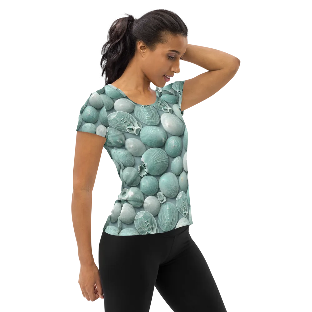 Minted Seashells on Women's Athletic T-Shirt — Right
