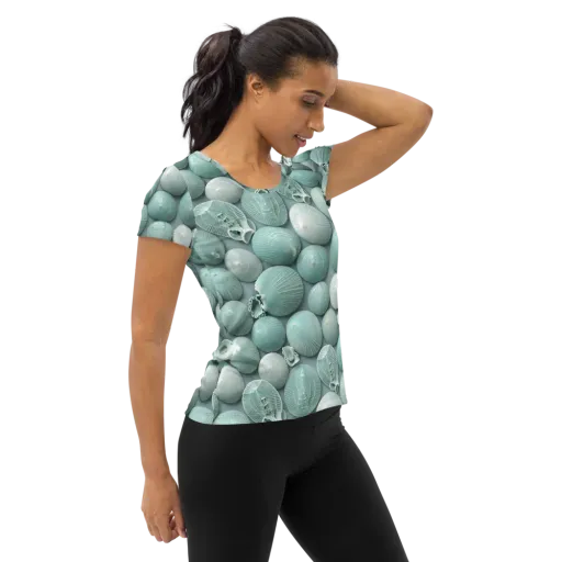 Minted Seashells on a Women's Athletic T-Shirt