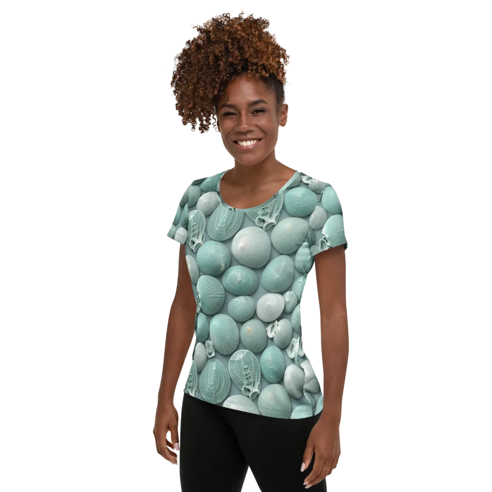 Minted Seashells on Women's Athletic T-Shirt — Left