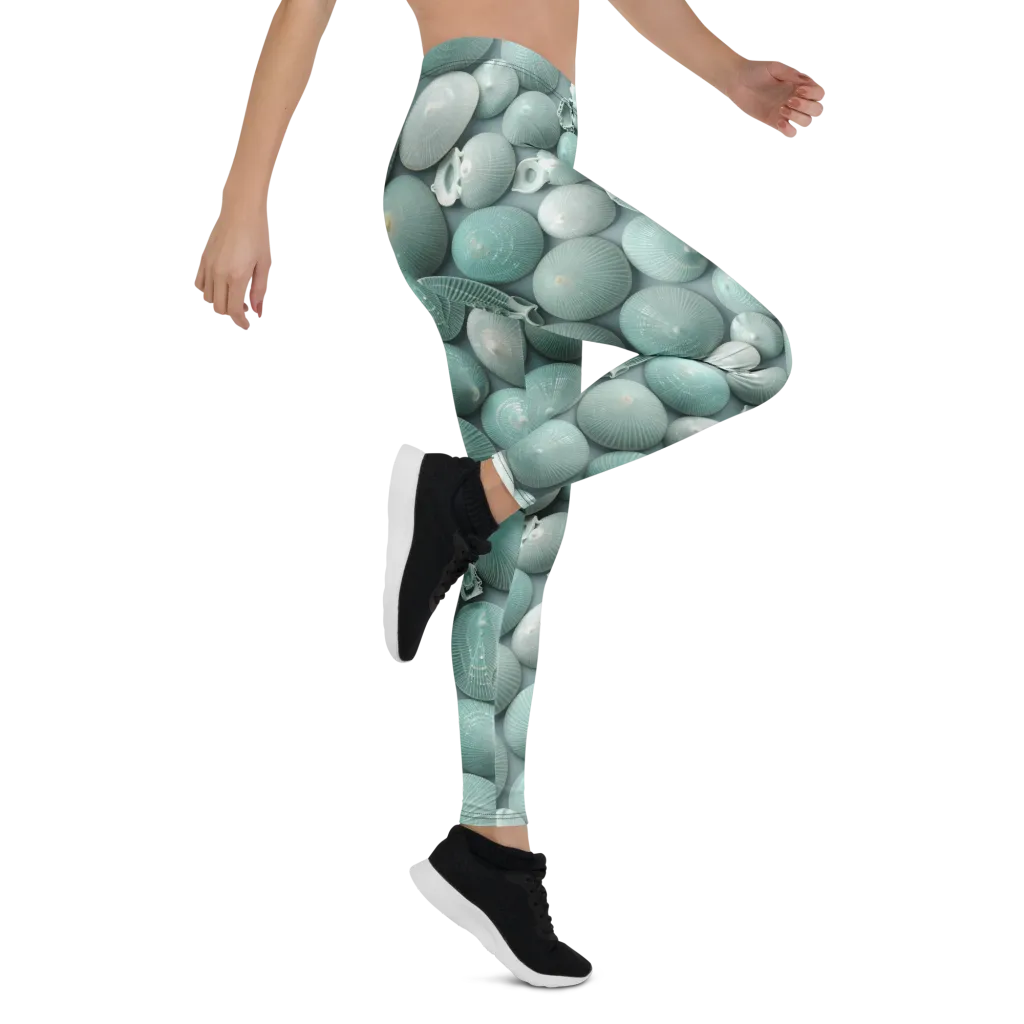 Minted Seashells on Leggings — Right