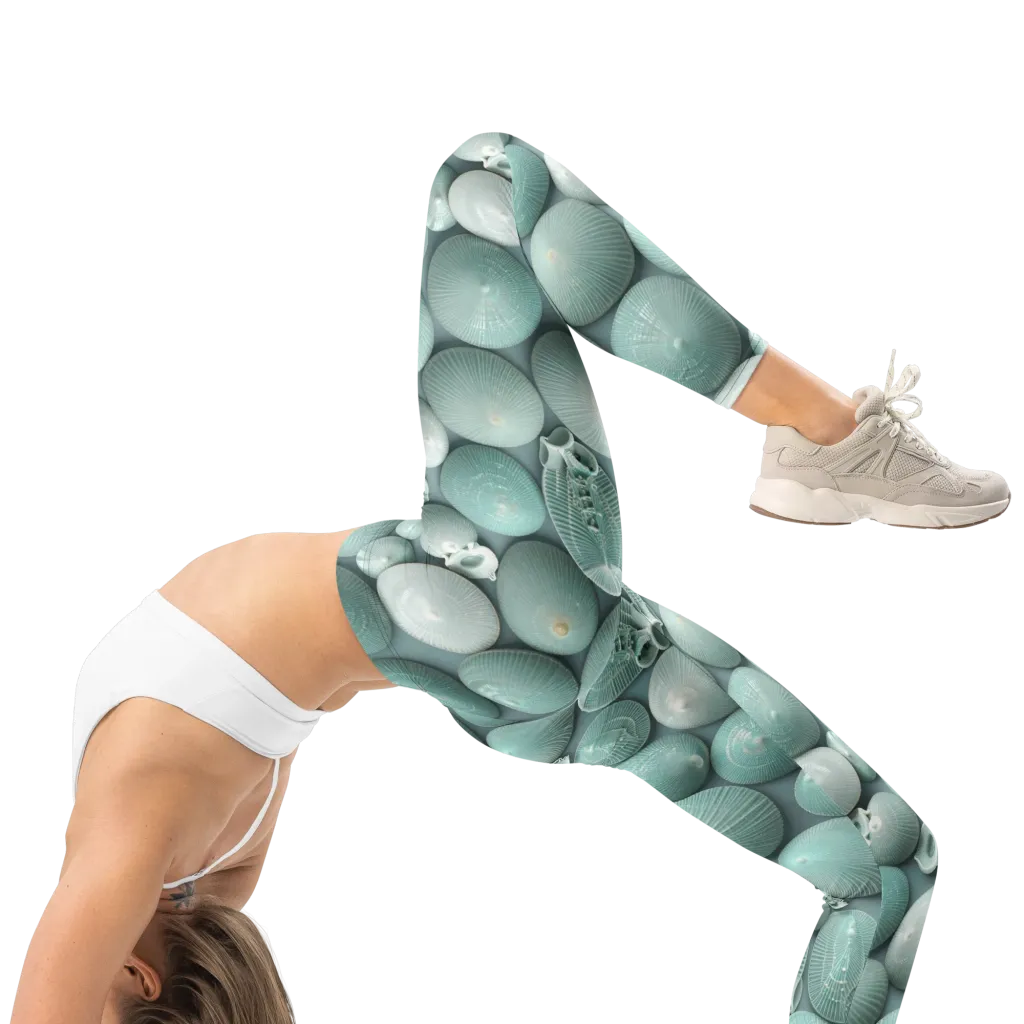 Minted Seashells on Leggings — Right