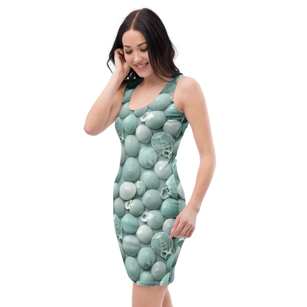 Minted Seashells on Bodycon Dress — Left Front