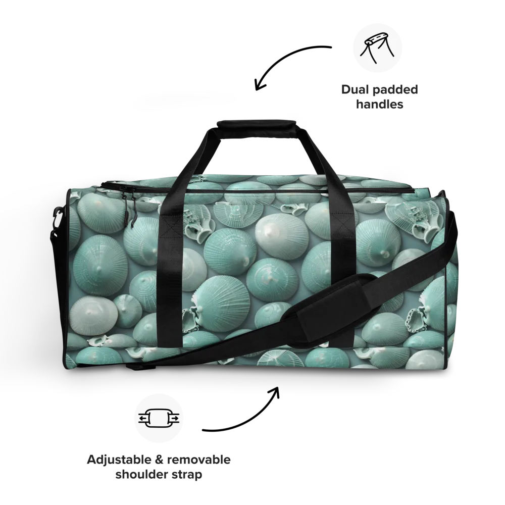 Minted Seashells on Duffle Bag — Front