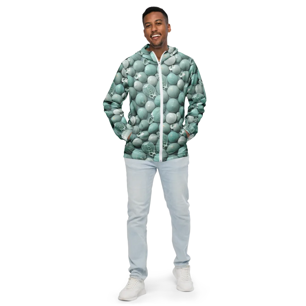 Minted Seashells on Men's Windbreaker — Front