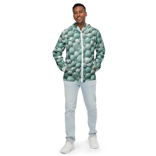 Minted Seashells on a Men's Windbreaker