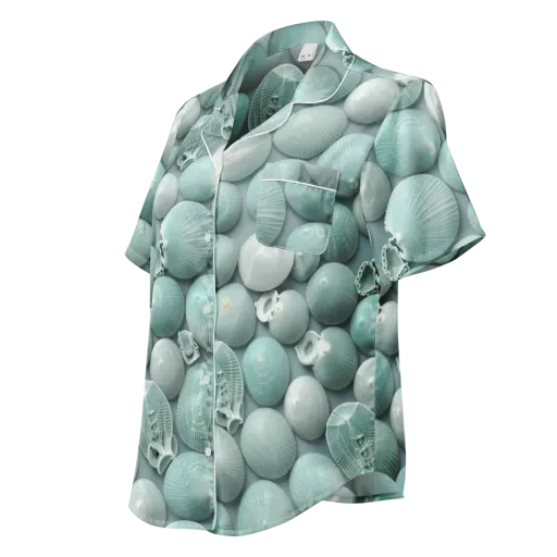 Minted Seashells on a Women's Short Sleeve Pajama Top