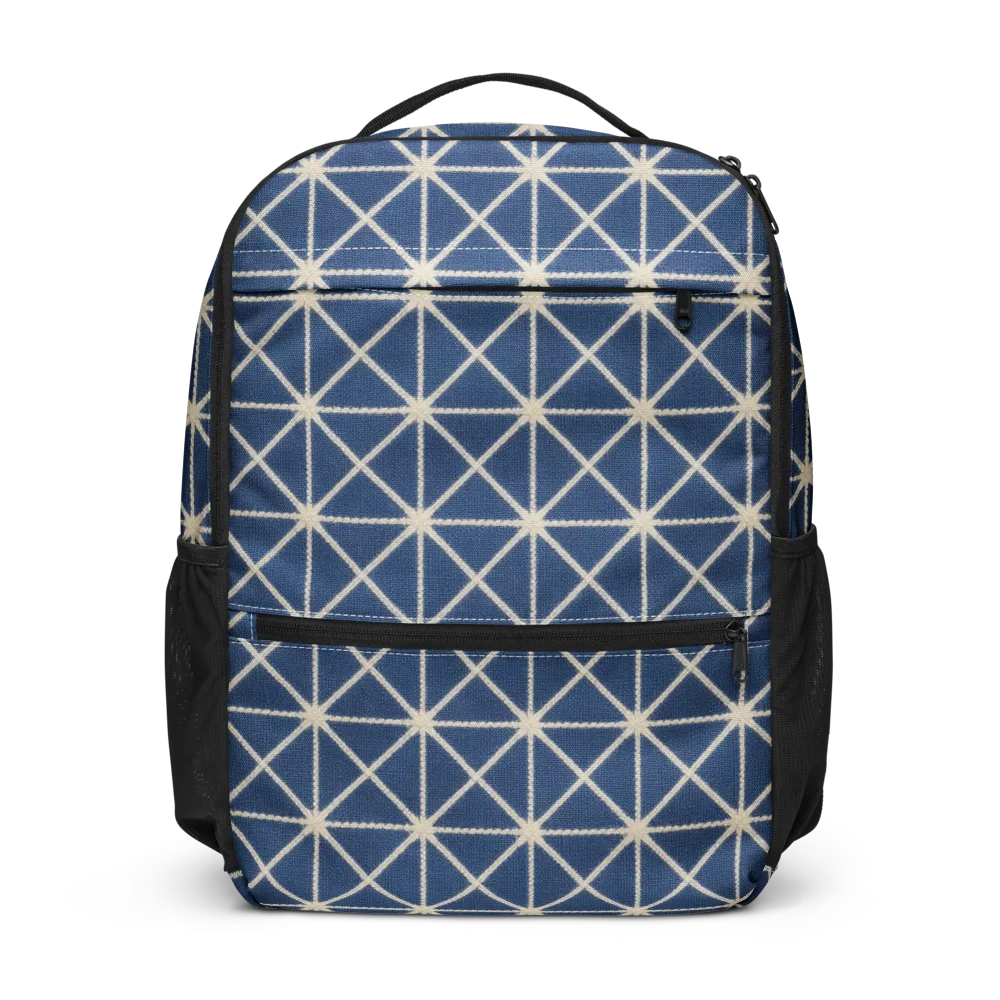 Indigo Star Lattice on Utility Backpack — Front