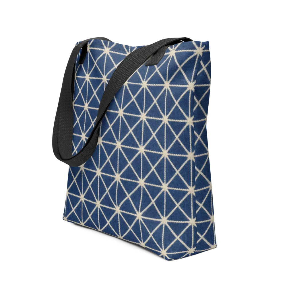 Indigo Star Lattice on Tote Bag — Front