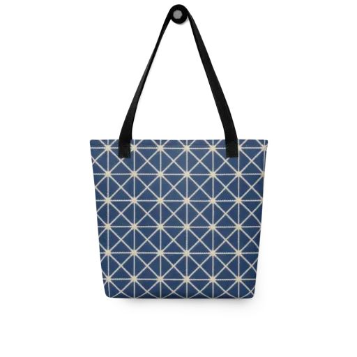 Indigo Star Lattice on a Tote Bag