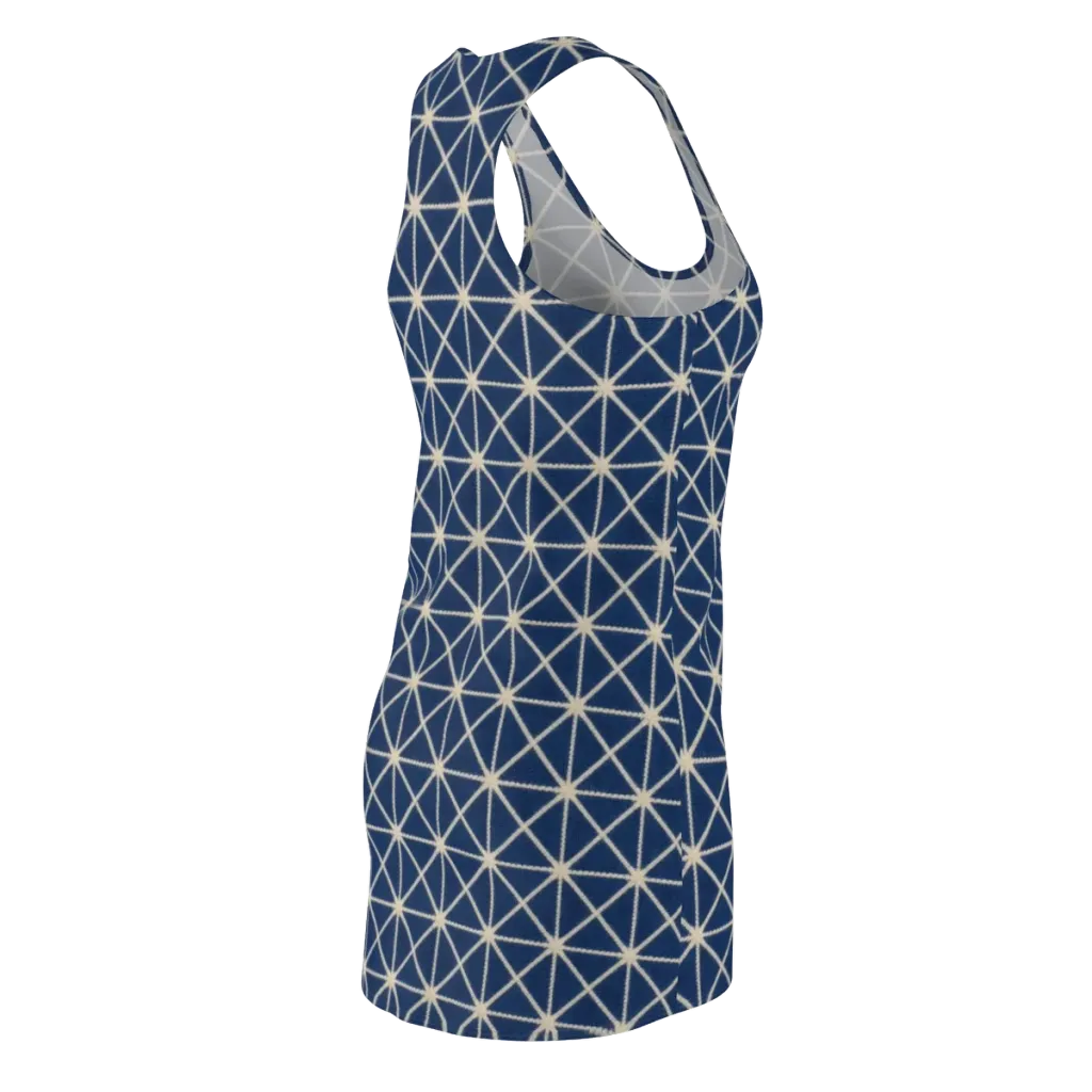 Indigo Star Lattice on Racerback Dress — Back Side