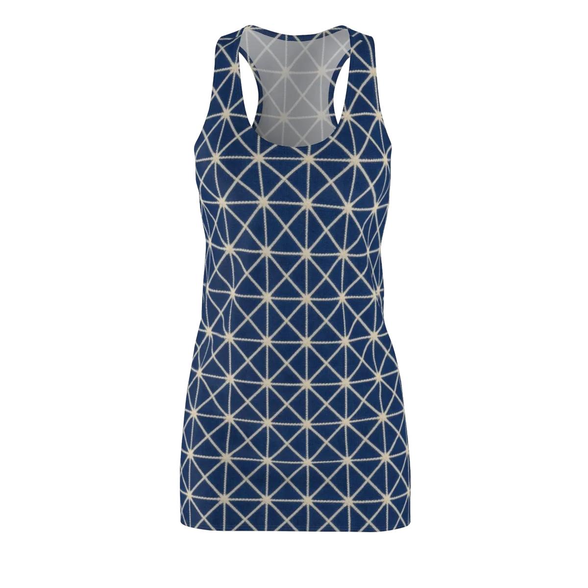 Indigo Star Lattice on Racerback Dress — Front