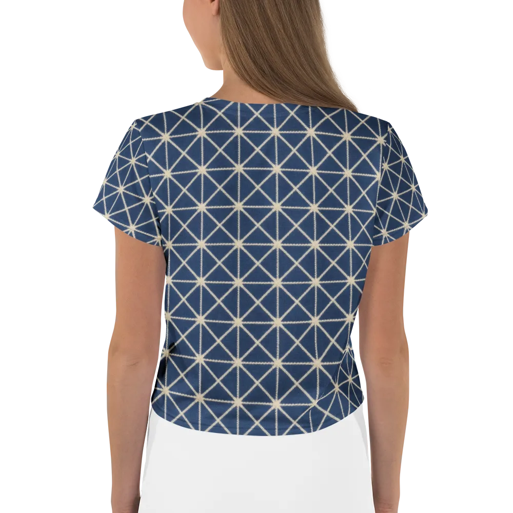Indigo Star Lattice on Crop Tee — Back