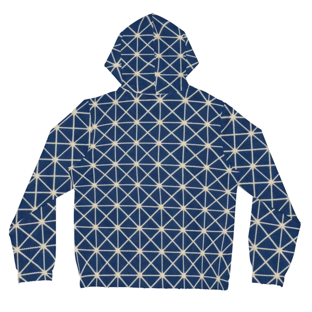 Indigo Star Lattice on Women's Full-Zip Hoodie — Back