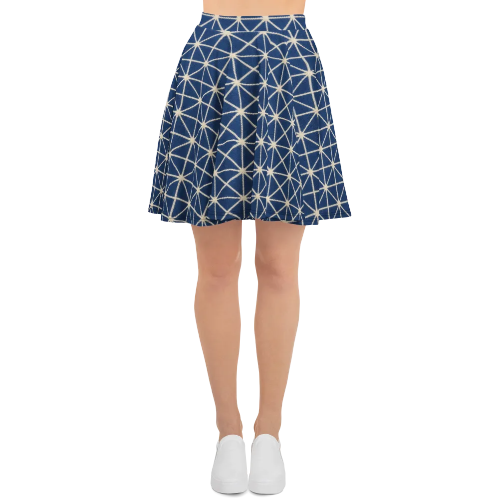 Indigo Star Lattice on Skater Skirt — Front