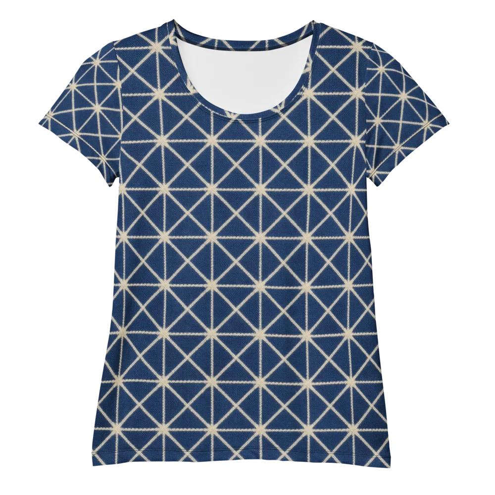 Indigo Star Lattice on Women's Athletic T-Shirt — Front