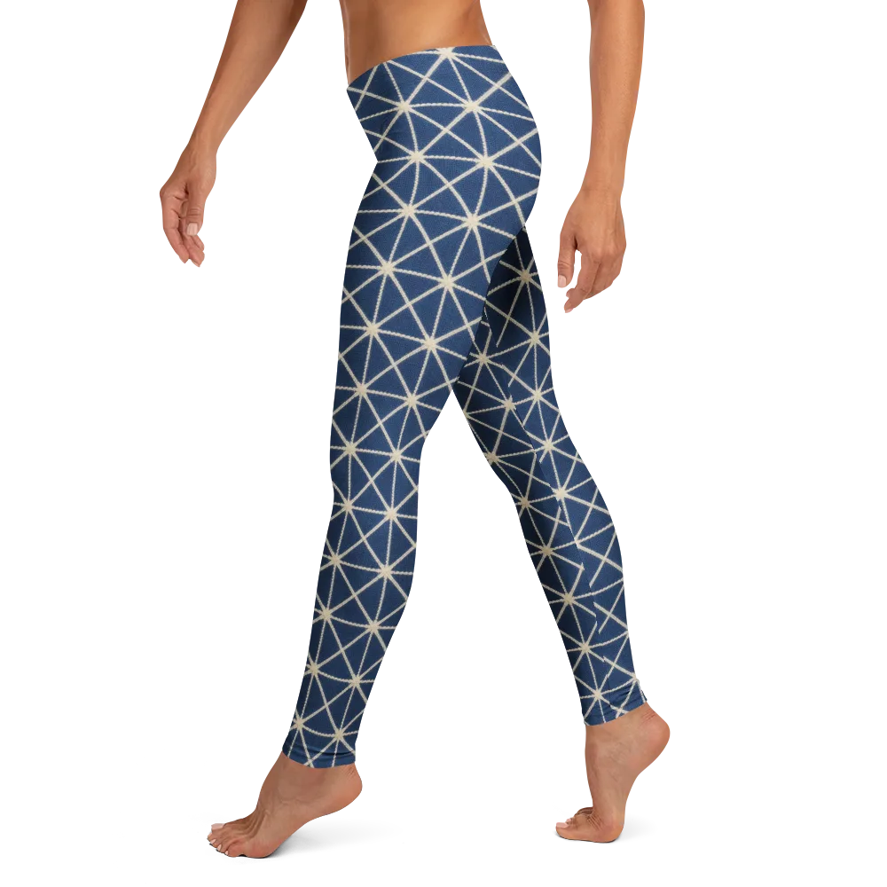 Indigo Star Lattice on Leggings — Left