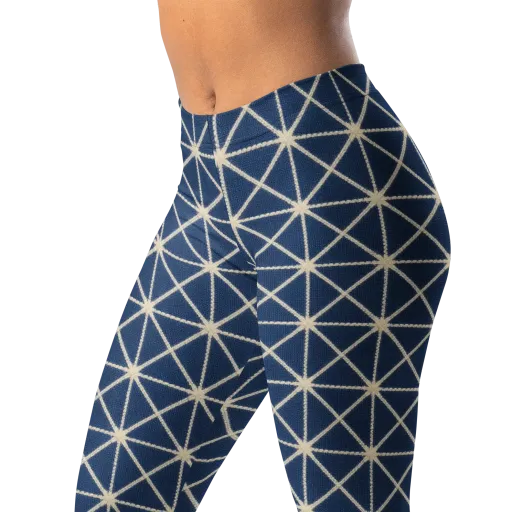 Indigo Star Lattice on a Leggings