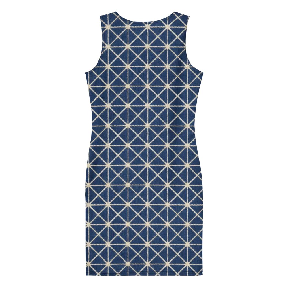 Indigo Star Lattice on Bodycon Dress — Back