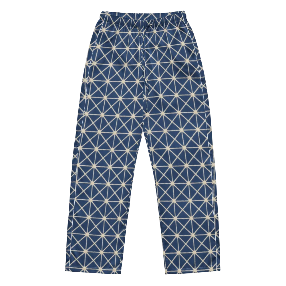 Indigo Star Lattice on Women's Pajama Pants — Front