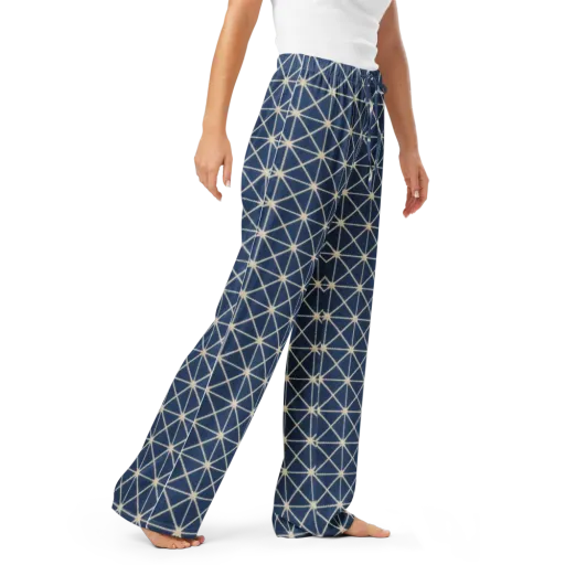 Indigo Star Lattice on a Women's Pajama Pants