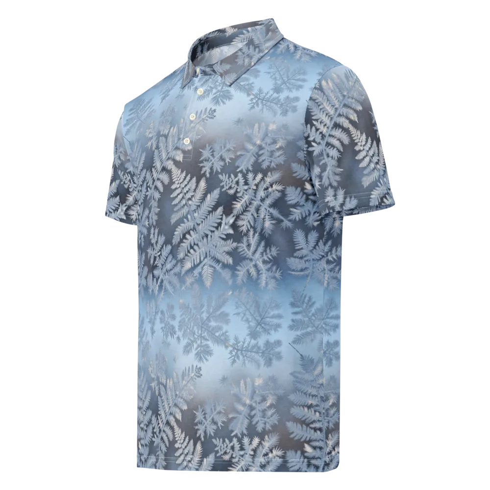 Winter Fronds on Men's Slim Fit Polo Shirt — Left Front