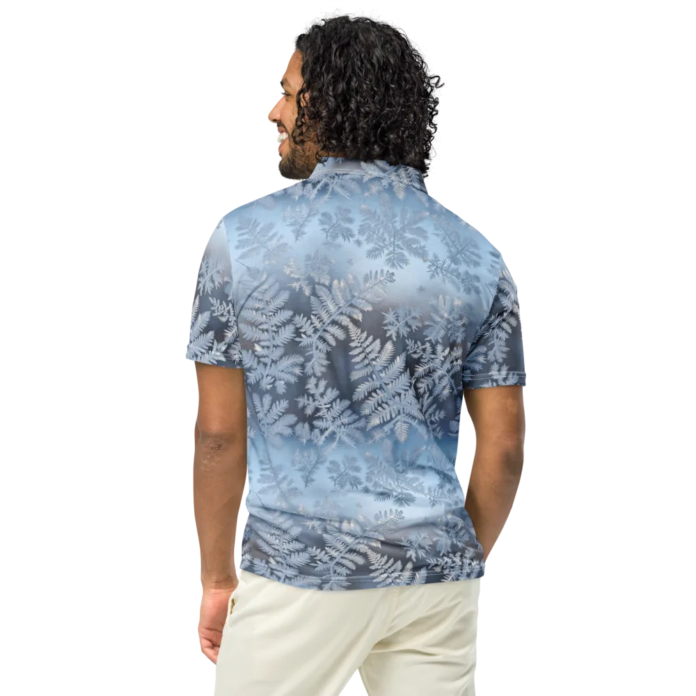 Winter Fronds on Men's Slim Fit Polo Shirt — Back