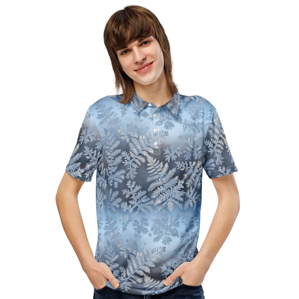 Winter Fronds on Men's Slim Fit Polo Shirt — Front