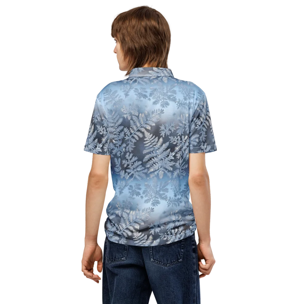 Winter Fronds on Men's Slim Fit Polo Shirt — Back