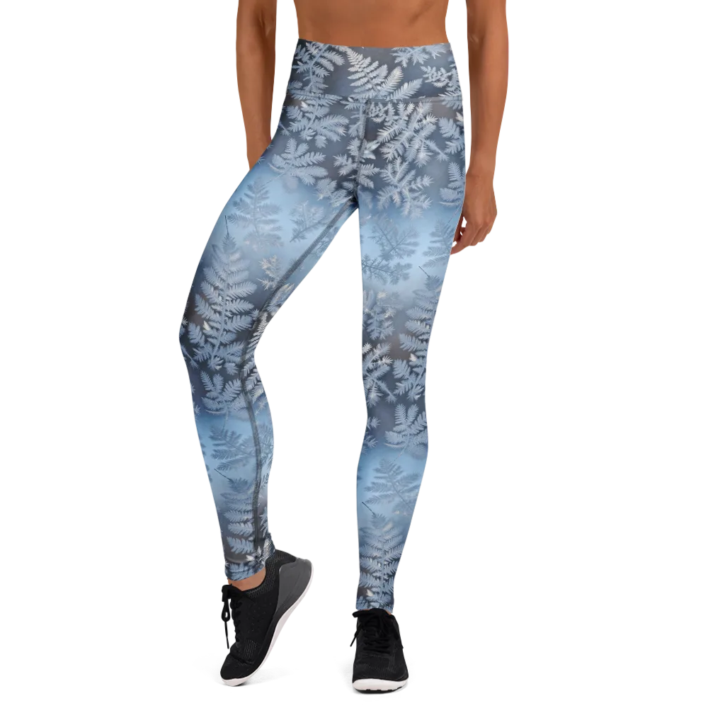 Winter Fronds on Yoga Leggings — Front