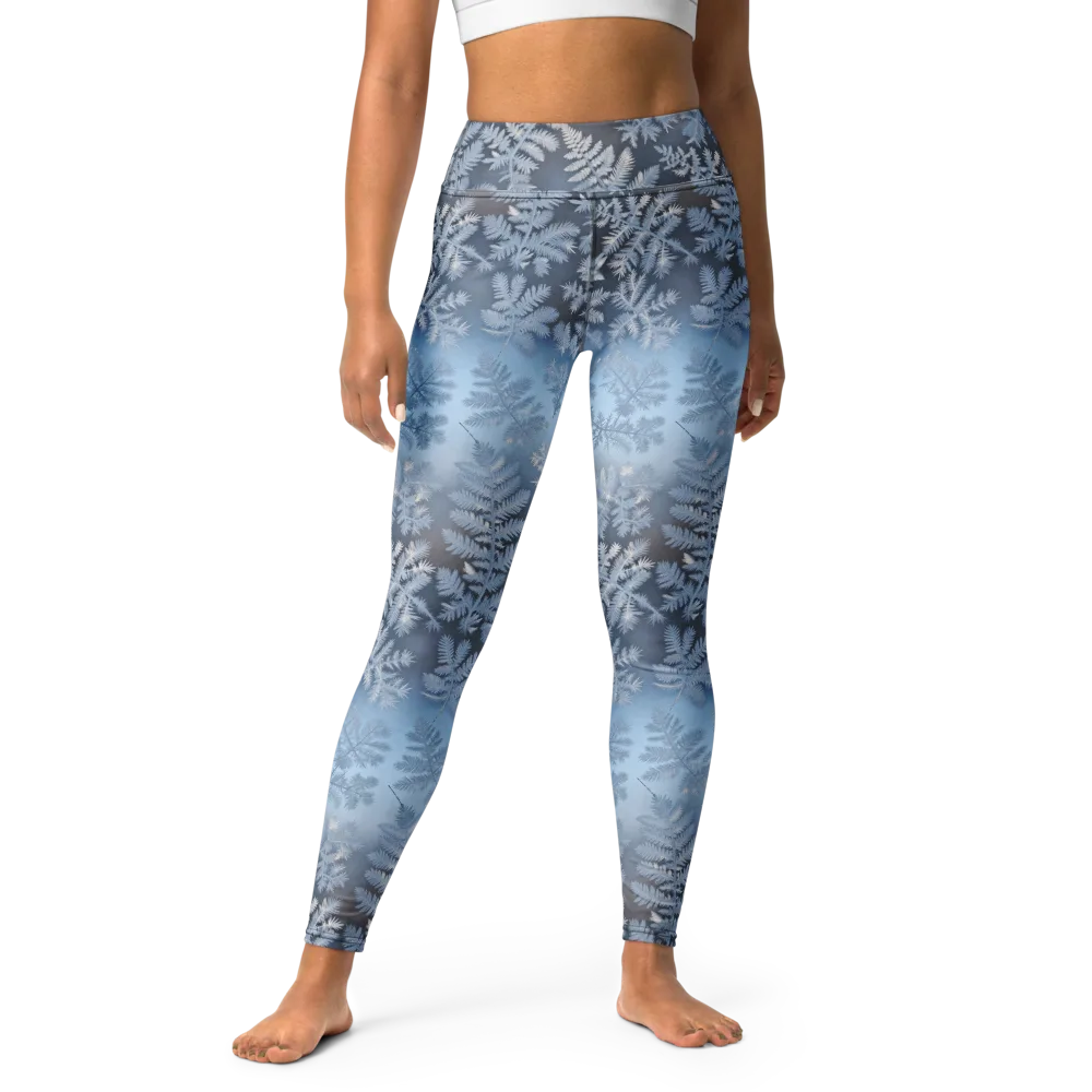 Winter Fronds on Yoga Leggings — Front