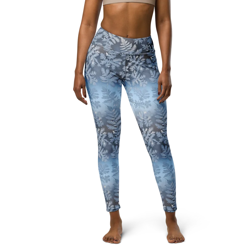 Winter Fronds on Yoga Leggings — Front