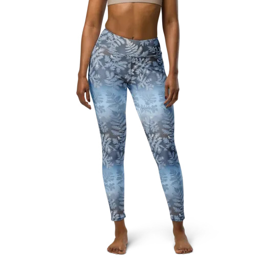 Winter Fronds on a Yoga Leggings