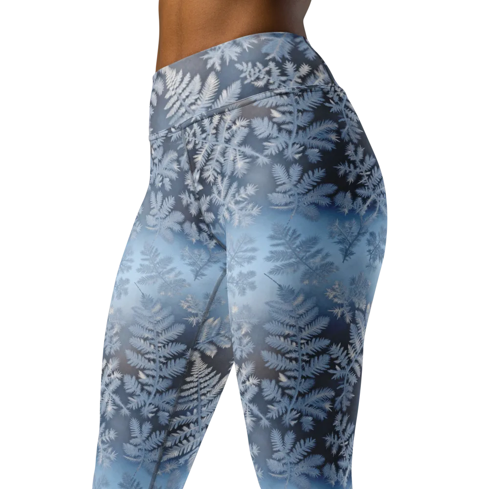 Winter Fronds on Yoga Leggings — Left Front