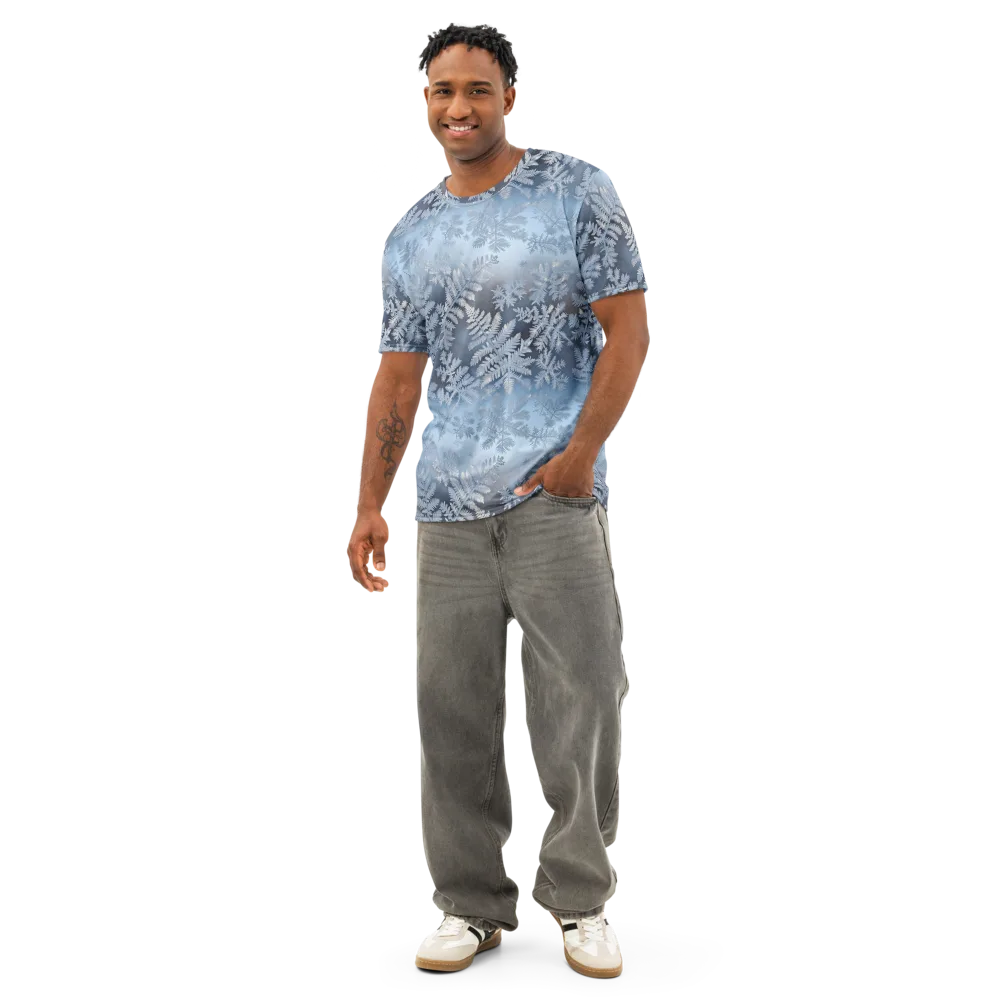 Winter Fronds on Men's Cotton Crew Neck T-Shirt — Front