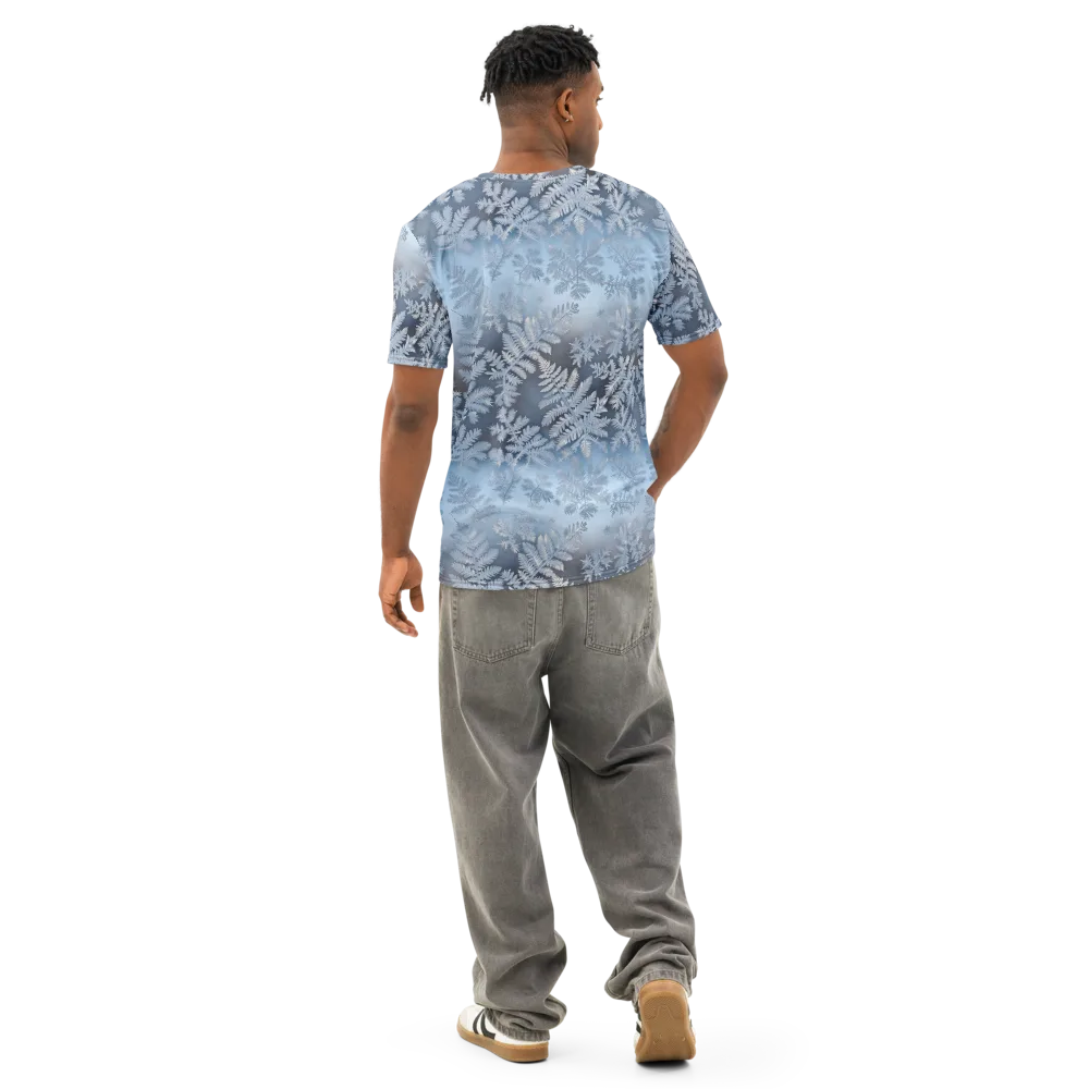 Winter Fronds on Men's Cotton Crew Neck T-Shirt — Back