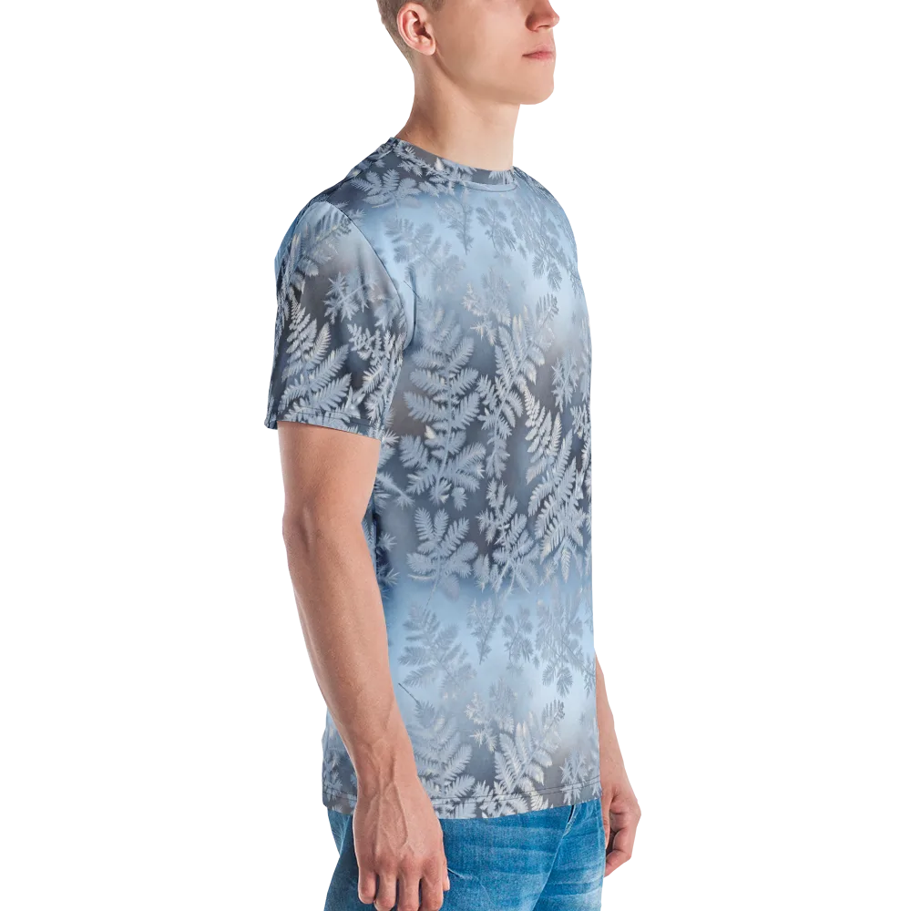 Winter Fronds on Men's Crew Neck T-Shirt — Right