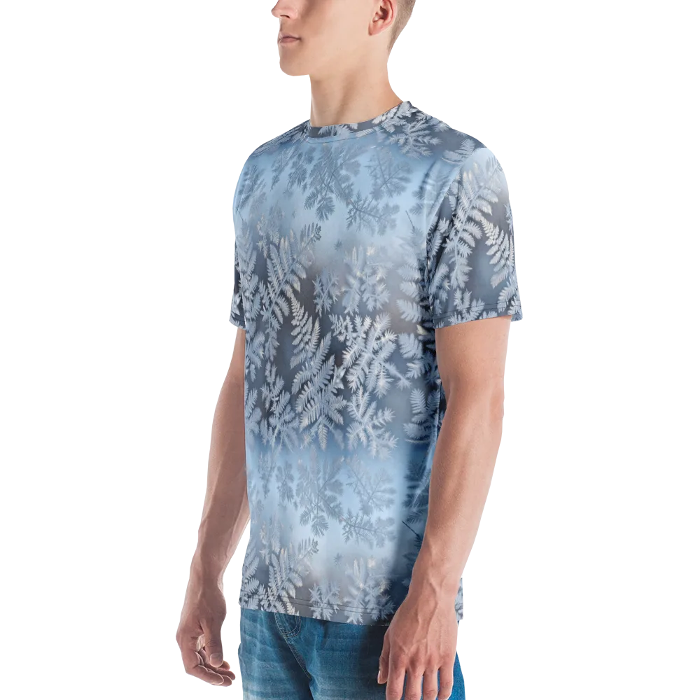 Winter Fronds on Men's Crew Neck T-Shirt — Left