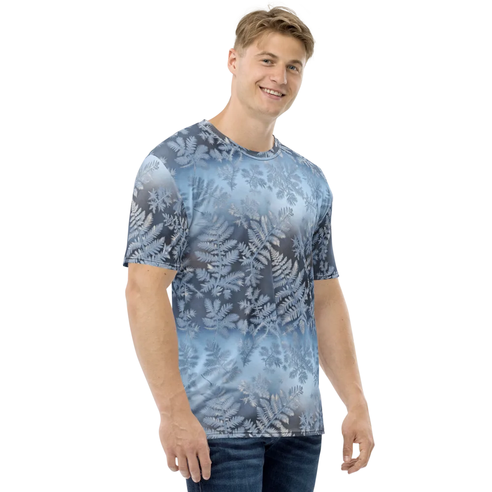 Winter Fronds on Men's Crew Neck T-Shirt — Right