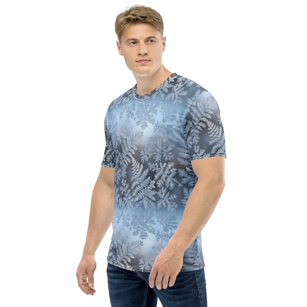 Winter Fronds on Men's Crew Neck T-Shirt — Left