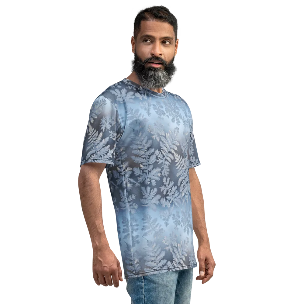 Winter Fronds on Men's Crew Neck T-Shirt — Right