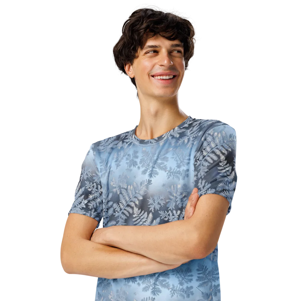 Winter Fronds on Men's Crew Neck T-Shirt — Left Front