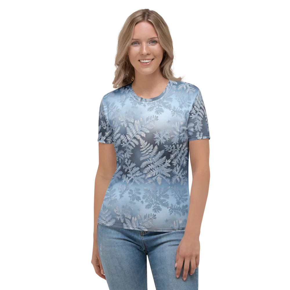 Winter Fronds on Women's Crew Neck T-Shirt — Front