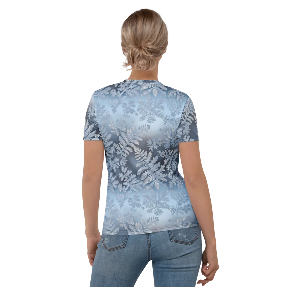 Winter Fronds on Women's Crew Neck T-Shirt — Back