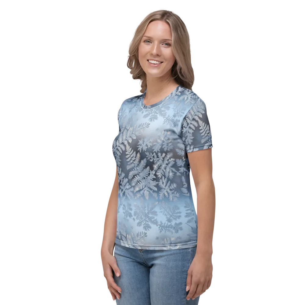 Winter Fronds on Women's Crew Neck T-Shirt — Left